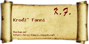 Kroó Fanni névjegykártya